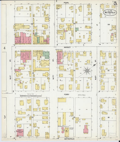 Sanborn Fire Insurance Map from Metropolis, Massac County, Illinois (1902), Sheet #0005 - Complete Map Set gallery image, historic Sanborn map, vintage wall art, Illinois Illinois