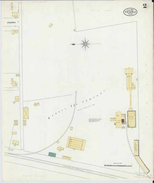 Sanborn Fire Insurance Map from Trimble, Dyer County, Tennessee (1905), Sheet #0002 - Historic Sanborn Fire Insurance Map Print, vintage old map wall art, antique decor, genealogy gift, Tennessee Tennessee map