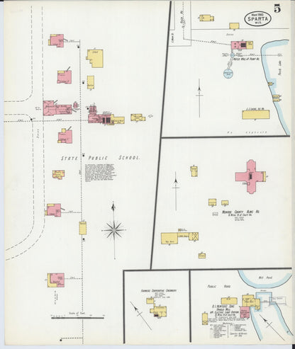 Sanborn Fire Insurance Map from Sparta, Monroe County, Wisconsin (1900), Sheet #0005 - Complete Map Set gallery image, historic Sanborn map, vintage wall art, Wisconsin Wisconsin