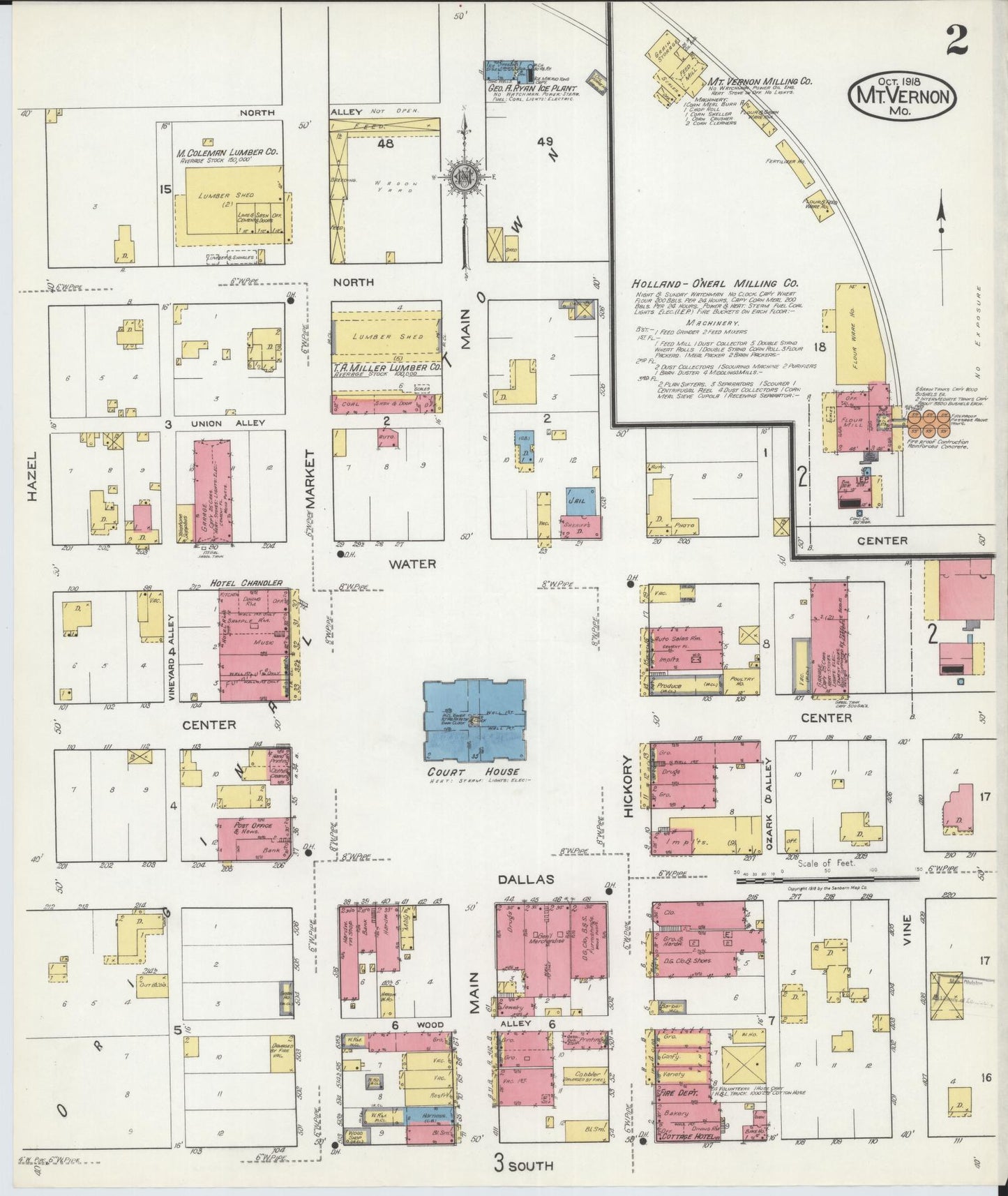 Sanborn Fire Insurance Map from Mount Vernon, Lawrence County, Missouri (1918), Sheet #0002 - Historic Sanborn Fire Insurance Map Print, vintage old map wall art, antique decor, genealogy gift, Missouri Missouri map