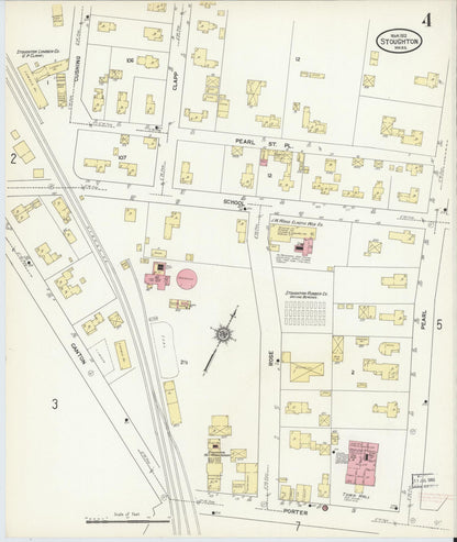 Sanborn Fire Insurance Map from Stoughton, Norfolk County, Massachusetts (1912), Sheet #0004 - Complete Map Set gallery image, historic Sanborn map, vintage wall art, Massachusetts Massachusetts