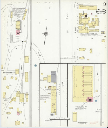 Sanborn Fire Insurance Map from Warsaw, Wyoming County, New York (1909), Sheet #0003 - Complete Map Set gallery image, historic Sanborn map, vintage wall art, Warsaw Wyoming