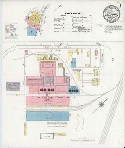 Sanborn Fire Insurance Map from Cementon, Lehigh County, Pennsylvania (1911), Sheet #0001 - Complete Map Set gallery image, historic Sanborn map, vintage wall art, Pennsylvania Pennsylvania