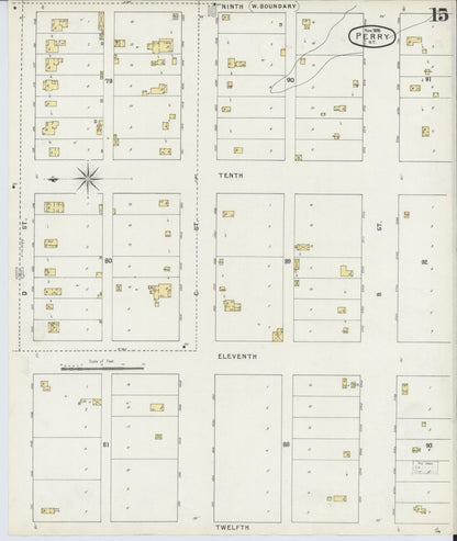 Sanborn Fire Insurance Map from Perry, Noble County, Oklahoma (1895), Sheet #0015 - Complete Map Set gallery image, historic Sanborn map, vintage wall art, Oklahoma Oklahoma