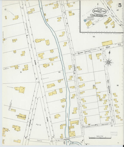 Sanborn Fire Insurance Map from New Hartford, Litchfield County, Connecticut (1903), Sheet #0005 - Complete Map Set gallery image, historic Sanborn map, vintage wall art, Connecticut Connecticut