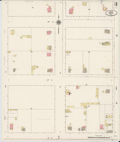 Sanborn Fire Insurance Map from Nephi, Juab County, Utah (1917), Sheet #0003 - Complete Map Set gallery image, historic Sanborn map, vintage wall art, Utah Utah