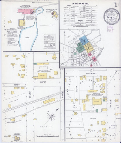 Sanborn Fire Insurance Map from Fayette, Howard County, Missouri (1902), Sheet #0001 - Complete Map Set gallery image, historic Sanborn map, vintage wall art, Missouri Missouri