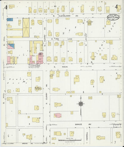 Sanborn Fire Insurance Map from West Plains, Howell County, Missouri (1924), Sheet #0004 - Complete Map Set gallery image, historic Sanborn map, vintage wall art, Missouri Missouri