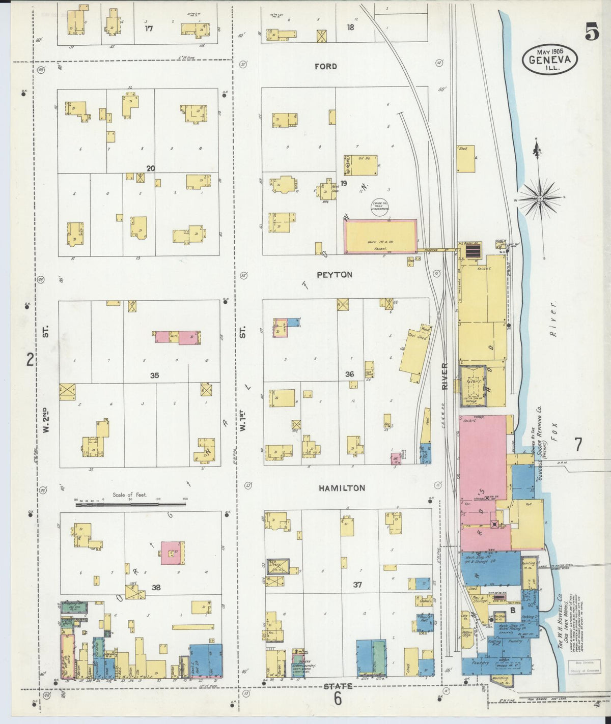 Sanborn Fire Insurance Map from Geneva, Kane County, Illinois (1905), Sheet #0005 - Complete Map Set gallery image, historic Sanborn map, vintage wall art, Illinois Illinois