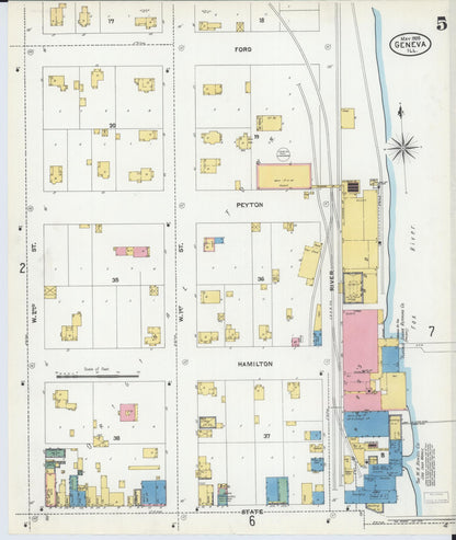 Sanborn Fire Insurance Map from Geneva, Kane County, Illinois (1905), Sheet #0005 - Complete Map Set gallery image, historic Sanborn map, vintage wall art, Illinois Illinois