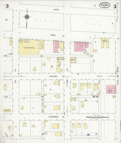 Sanborn Fire Insurance Map from Pharr, Hidalgo County, Texas (1925), Sheet #0003 - Complete Map Set gallery image, historic Sanborn map, vintage wall art, Texas Texas