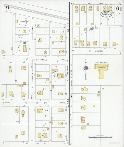 Sanborn Fire Insurance Map from Eureka, Woodford County, Illinois (1926), Sheet #0006 - Complete Map Set gallery image, historic Sanborn map, vintage wall art, Illinois Illinois