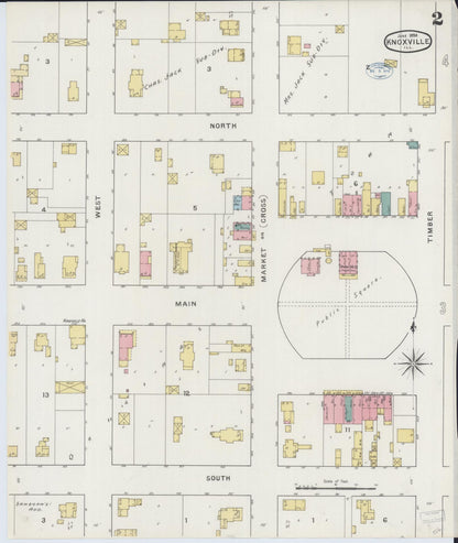 Sanborn Fire Insurance Map from Knoxville, Knox County, Illinois (1894), Sheet #0002 - Complete Map Set gallery image, historic Sanborn map, vintage wall art, Illinois Illinois