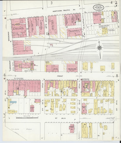 Sanborn Fire Insurance Map from Fargo, Cass County, North Dakota (1910), Sheet #0007 - Complete Map Set gallery image, historic Sanborn map, vintage wall art, North Dakota North Dakota
