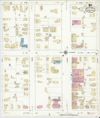 Sanborn Fire Insurance Map from Vineland, Cumberland County, New Jersey (1912), Sheet #0010 - Complete Map Set gallery image, historic Sanborn map, vintage wall art, New Jersey New Jersey