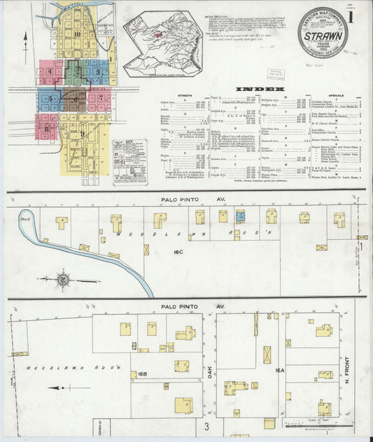 Sanborn Fire Insurance Map from Strawn, Palo Pinto County, Texas (1920), Sheet #0001 - Complete Map Set gallery image, historic Sanborn map, vintage wall art, Texas Texas