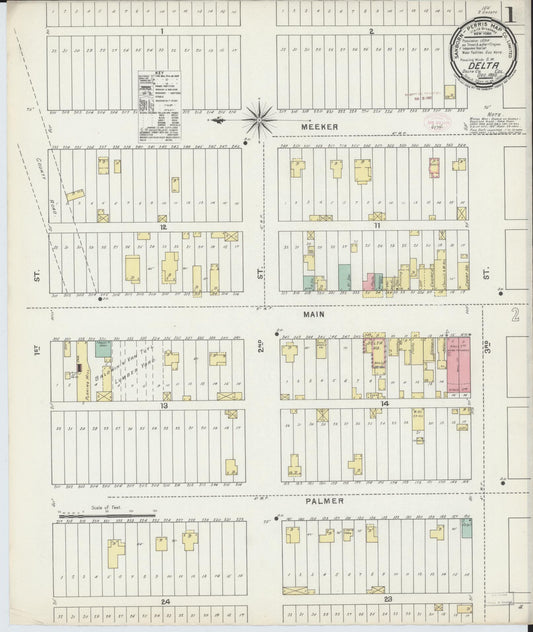 Sanborn Fire Insurance Map from Delta, Delta County, Colorado (1895), Sheet #0001 - Complete Map Set gallery image, historic Sanborn map, vintage wall art, Colorado Colorado