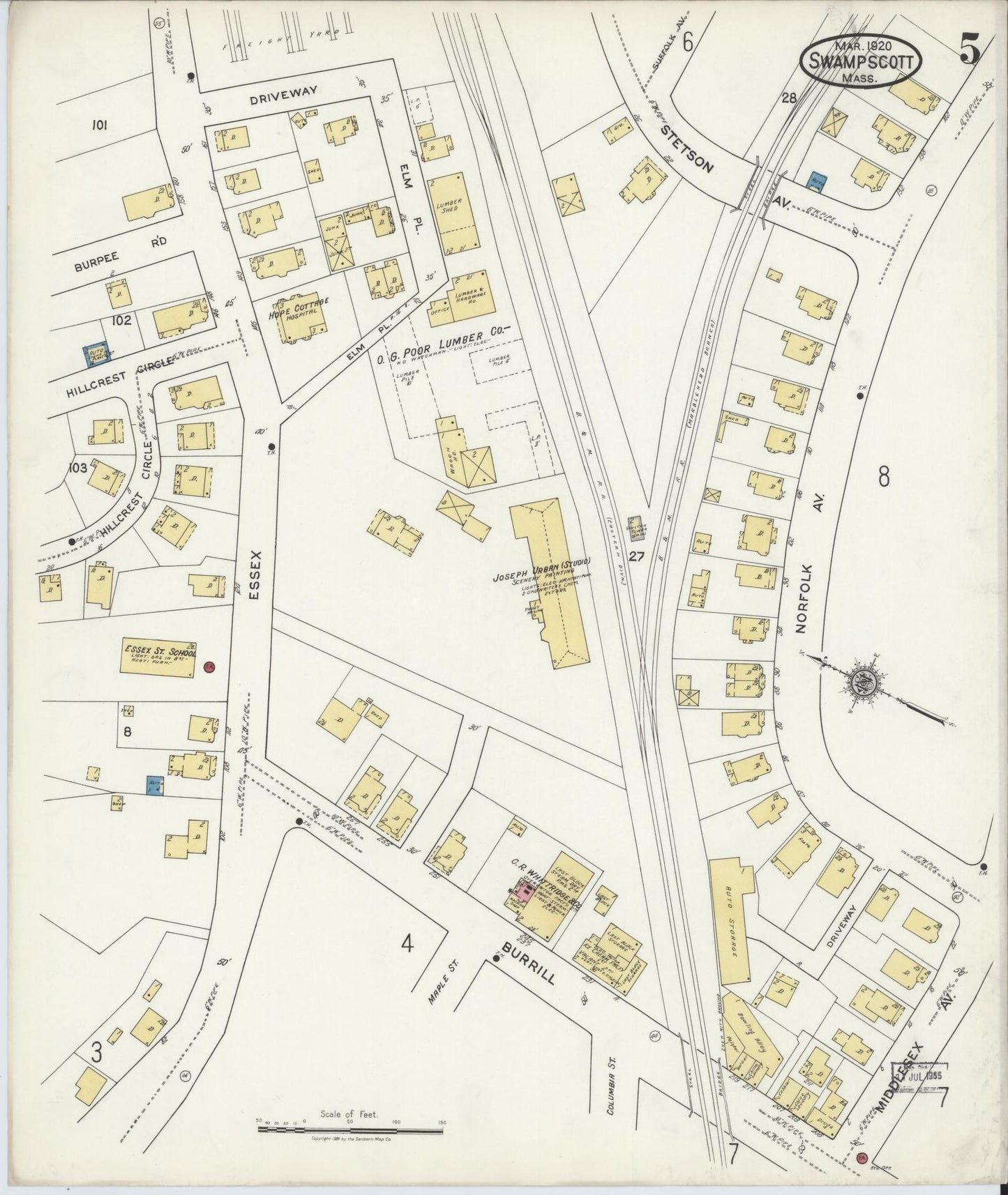 Sanborn Fire Insurance Map from Swampscott, Essex County, Massachusetts (1920), Sheet #0005 - Historic Sanborn Fire Insurance Map Print, vintage old map wall art, antique decor, genealogy gift, Massachusetts Massachusetts map