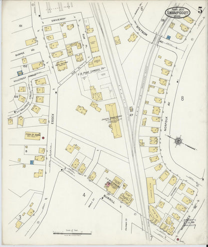 Sanborn Fire Insurance Map from Swampscott, Essex County, Massachusetts (1920), Sheet #0005 - Historic Sanborn Fire Insurance Map Print, vintage old map wall art, antique decor, genealogy gift, Massachusetts Massachusetts map