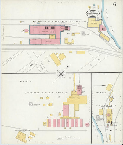 Sanborn Fire Insurance Map from Johnsonburg, Elk County, Pennsylvania (1904), Sheet #0006 - Complete Map Set gallery image, historic Sanborn map, vintage wall art, Pennsylvania Pennsylvania
