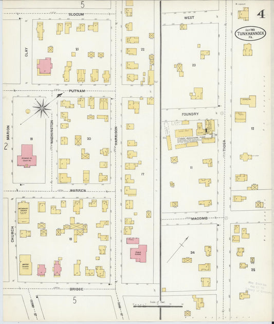 Sanborn Fire Insurance Map from Tunkhannock, Wyoming County, Pennsylvania (1903), Sheet #0004 - Historic Sanborn Fire Insurance Map Print, vintage old map wall art, antique decor, genealogy gift, Tunkhannock Wyoming map