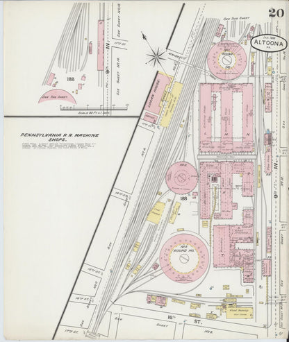 Sanborn Fire Insurance Map from Altoona, Blair County, Pennsylvania (1888), Sheet #0020 - Complete Map Set gallery image, historic Sanborn map, vintage wall art, Pennsylvania Pennsylvania
