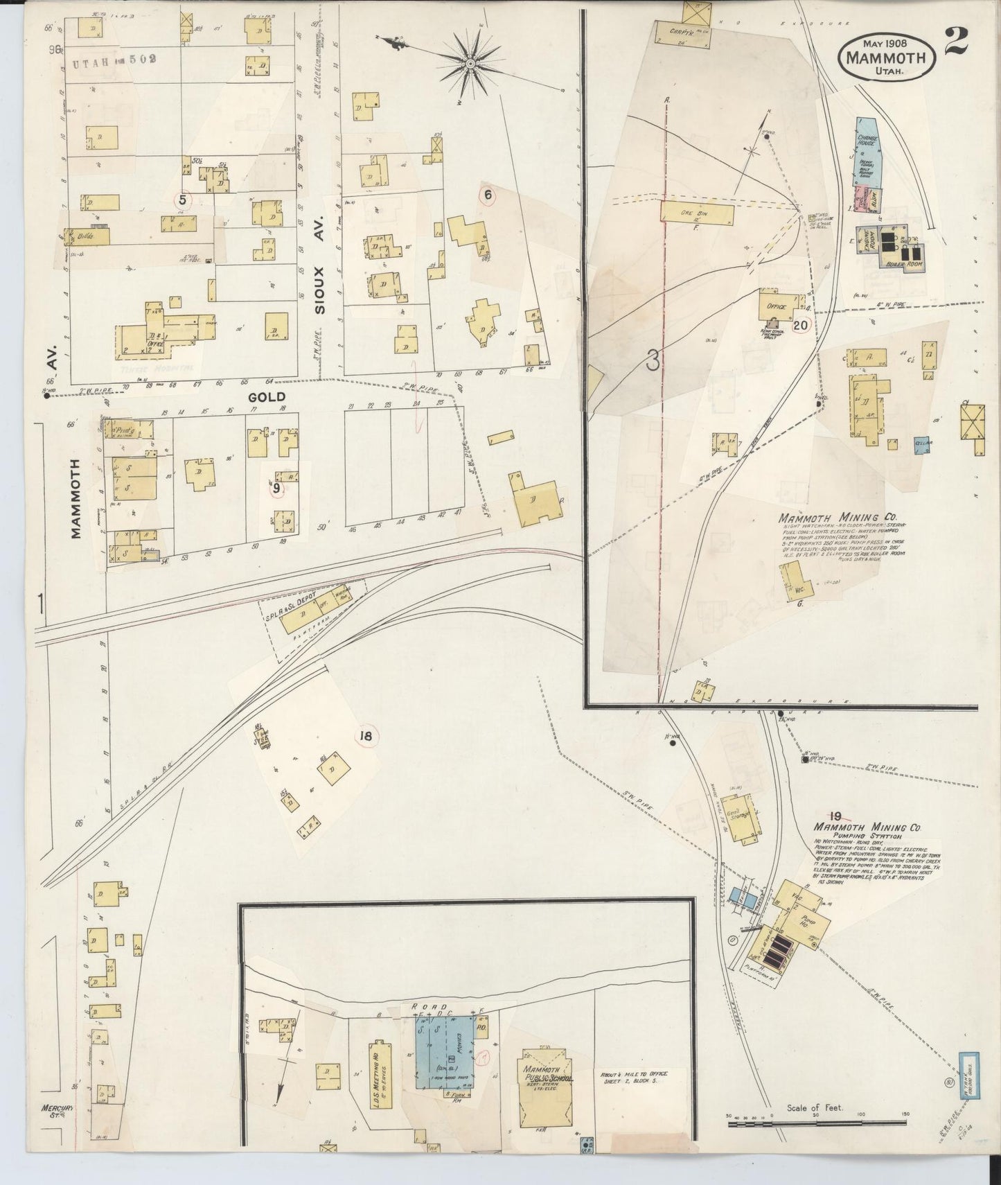 Sanborn Fire Insurance Map from Mammoth, Juab County, Utah (1931), Sheet #0002 - Complete Map Set gallery image, historic Sanborn map, vintage wall art, Utah Utah
