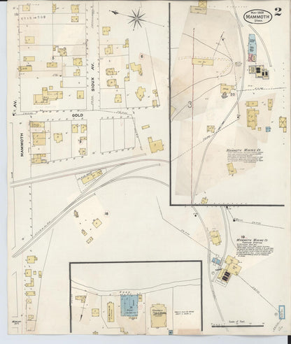 Sanborn Fire Insurance Map from Mammoth, Juab County, Utah (1931), Sheet #0002 - Complete Map Set gallery image, historic Sanborn map, vintage wall art, Utah Utah