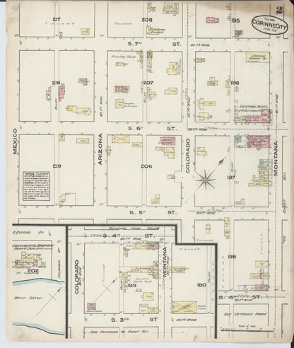 Sanborn Fire Insurance Map from Corinne, Box Elder County, Utah (1884), Sheet #0002 - Complete Map Set gallery image, historic Sanborn map, vintage wall art, Utah Utah