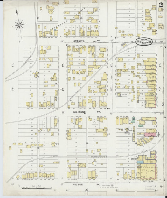 Sanborn Fire Insurance Map from Victor, Teller County, Colorado (1896), Sheet #0002 - Historic Sanborn Fire Insurance Map Print, vintage old map wall art, antique decor, genealogy gift, Colorado Colorado map