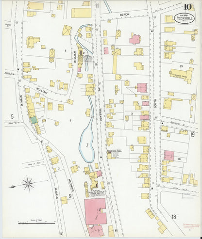 Sanborn Fire Insurance Map from Peekskill, Westchester County, New York (1900), Sheet #0010 - Complete Map Set gallery image, historic Sanborn map, vintage wall art, New York New York