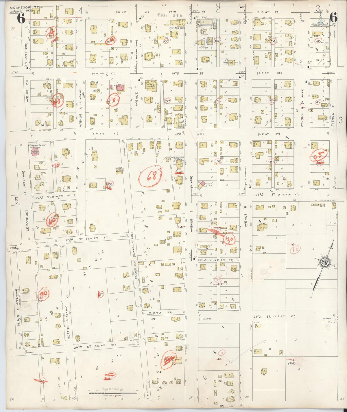Sanborn Fire Insurance Map from McGregor, McLennan County, Texas (1942), Sheet #0006 - Complete Map Set gallery image, historic Sanborn map, vintage wall art, Texas Texas