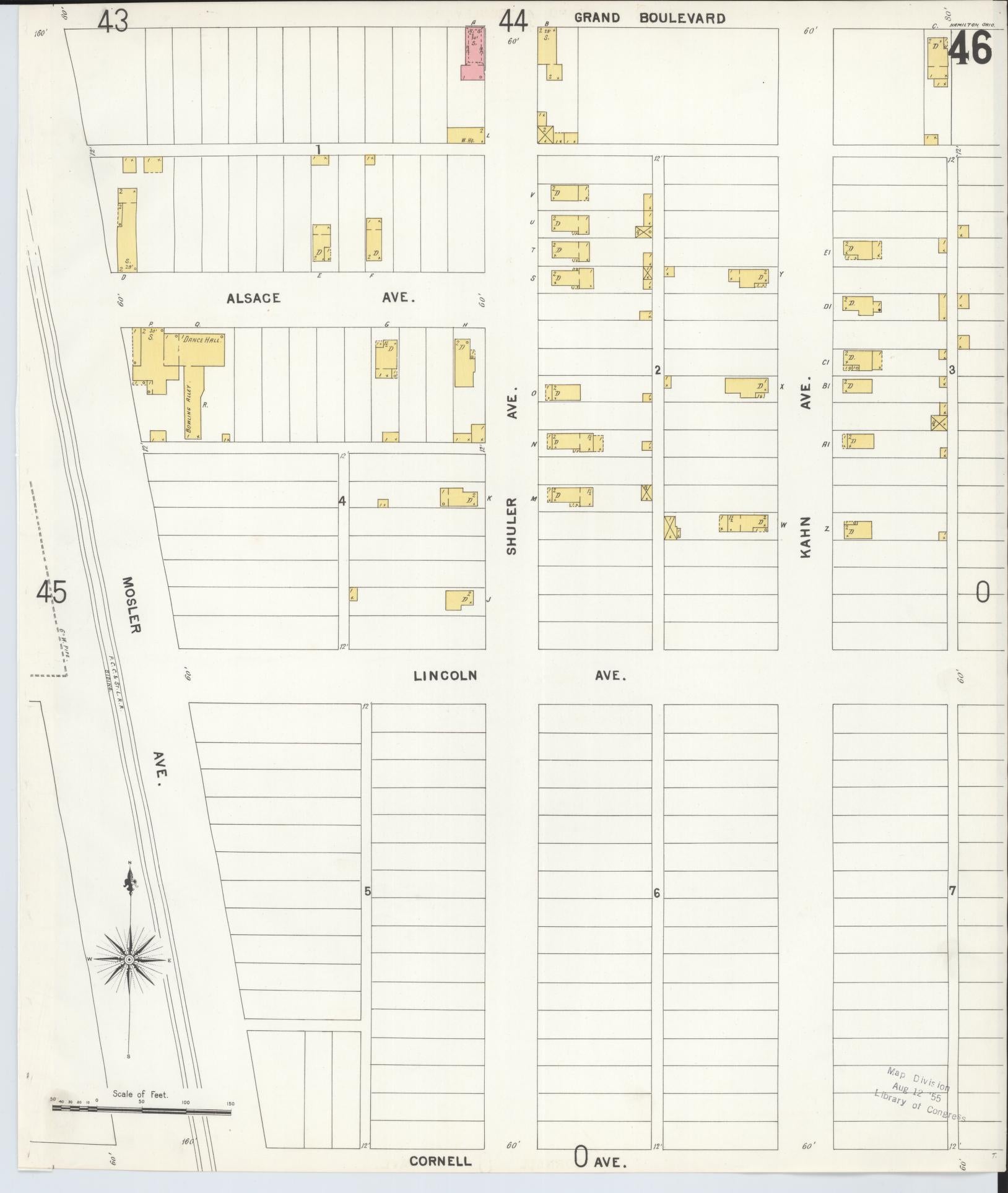 Sanborn Fire Insurance Map from Hamilton, Butler County, Ohio (1899), Sheet #0046 - Complete Map Set gallery image, historic Sanborn map, vintage wall art, Ohio Ohio