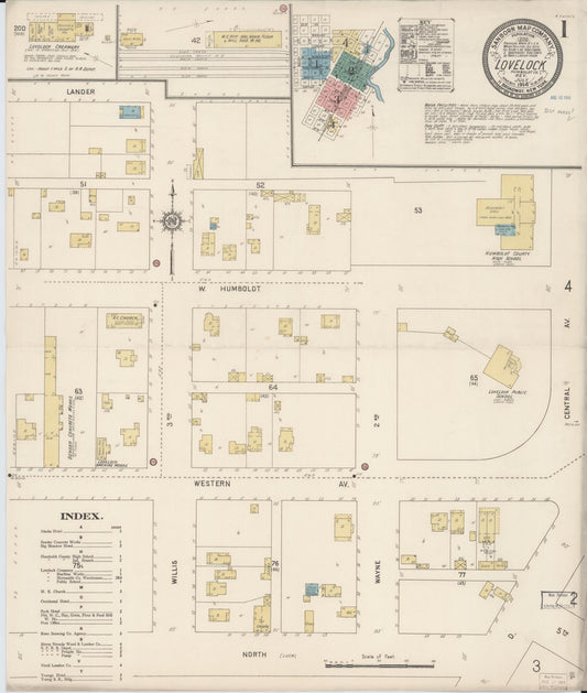Sanborn Fire Insurance Map from Lovelock, Pershing County, Nevada (1914), Sheet #0001 - Complete Map Set gallery image, historic Sanborn map, vintage wall art, Nevada Nevada