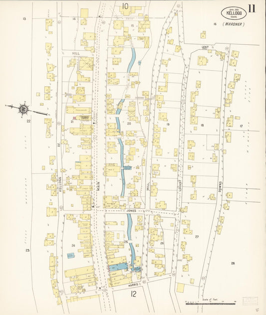Sanborn Fire Insurance Map from Kellogg, Shoshone County, Idaho (1915), Sheet #0011 - Historic Sanborn Fire Insurance Map Print, vintage old map wall art, antique decor, genealogy gift, Idaho Idaho map