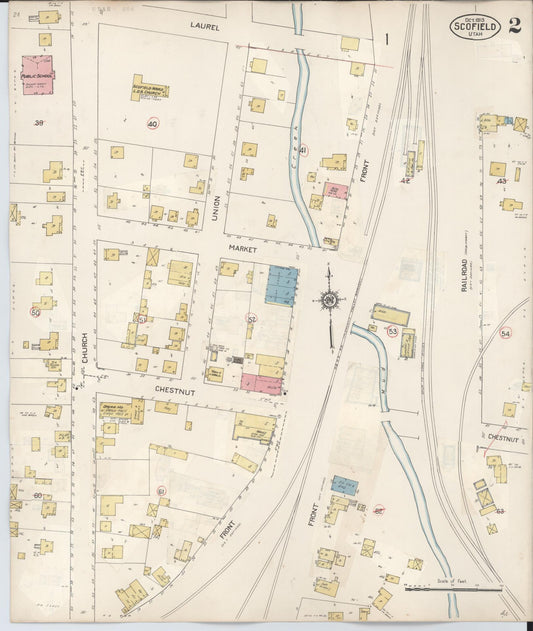 Sanborn Fire Insurance Map from Scofield, Carbon County, Utah (1931), Sheet #0002 - Historic Sanborn Fire Insurance Map Print, vintage old map wall art, antique decor, genealogy gift, Utah Utah map
