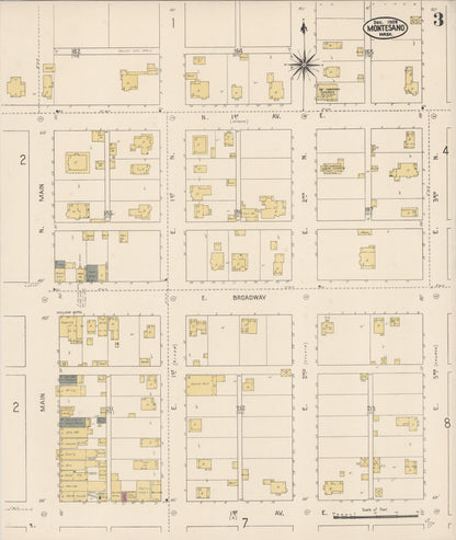 Sanborn Fire Insurance Map from Montesano, Grays Harbor County, Washington (1909), Sheet #0003 - Complete Map Set gallery image, historic Sanborn map, vintage wall art, Washington Washington