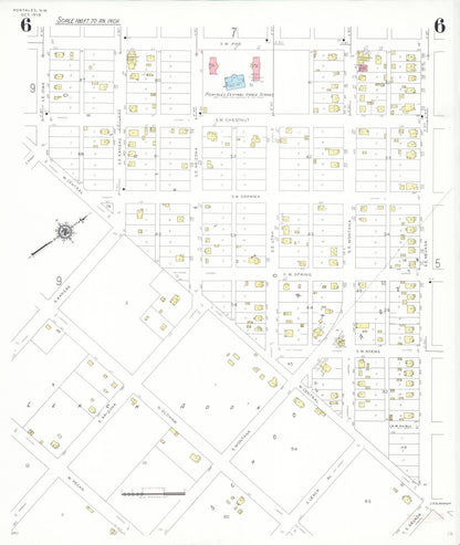 Sanborn Fire Insurance Map from Portales, Roosevelt County, New Mexico (1938), Sheet #0006 - Complete Map Set gallery image, historic Sanborn map, vintage wall art, New Mexico New Mexico