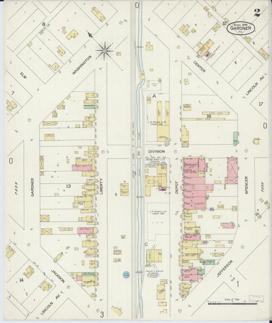 Sanborn Fire Insurance Map from Gardner, Grundy County, Illinois (1898), Sheet #0002 - Historic Sanborn Fire Insurance Map Print, vintage old map wall art, antique decor, genealogy gift, Illinois Illinois map
