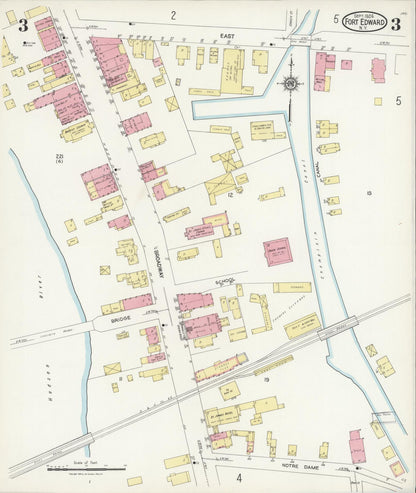 Sanborn Fire Insurance Map from Fort Edward, Washington County, New York (1924), Sheet #0003 - Complete Map Set gallery image, historic Sanborn map, vintage wall art, New York New York