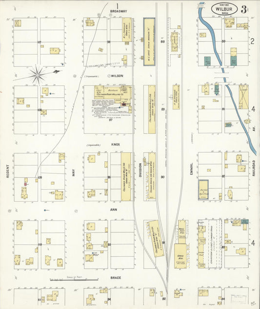 Sanborn Fire Insurance Map from Wilbur, Lincoln County, Washington (1902), Sheet #0003 - Historic Sanborn Fire Insurance Map Print, vintage old map wall art, antique decor, genealogy gift, Washington Washington map