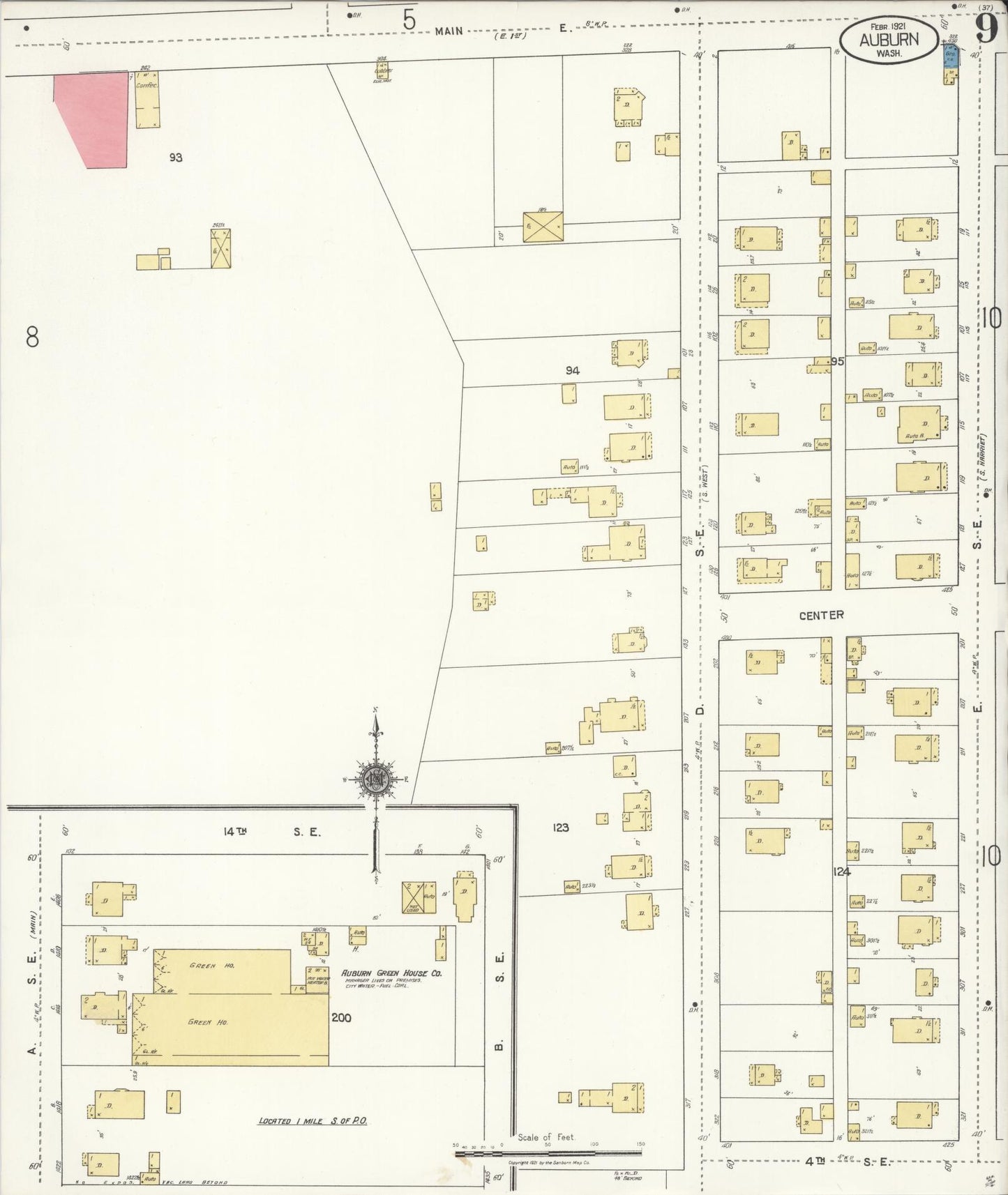 Sanborn Fire Insurance Map from Auburn [see also Slaughter], King County, Washington (1921), Sheet #0009 - Complete Map Set gallery image, historic Sanborn map, vintage wall art, Washington Washington