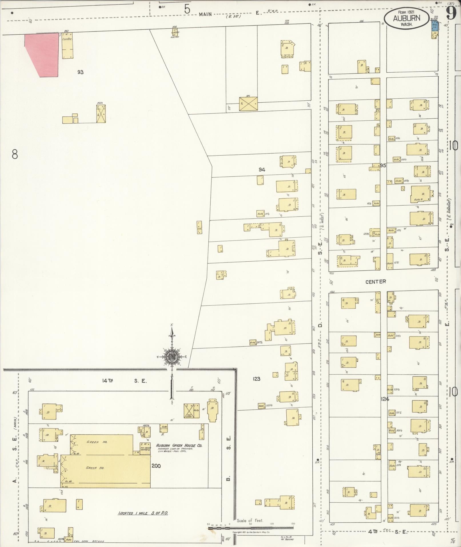 Sanborn Fire Insurance Map from Auburn [see also Slaughter], King County, Washington (1921), Sheet #0009 - Complete Map Set gallery image, historic Sanborn map, vintage wall art, Washington Washington