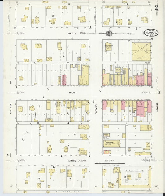 Sanborn Fire Insurance Map from Howard, Miner County, South Dakota (1911), Sheet #0002 - Historic Sanborn Fire Insurance Map Print, vintage old map wall art, antique decor, genealogy gift, South Dakota South Dakota map