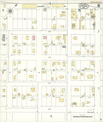 Sanborn Fire Insurance Map from Ritzville, Adams County, Washington (1909), Sheet #0006 - Complete Map Set gallery image, historic Sanborn map, vintage wall art, Washington Washington