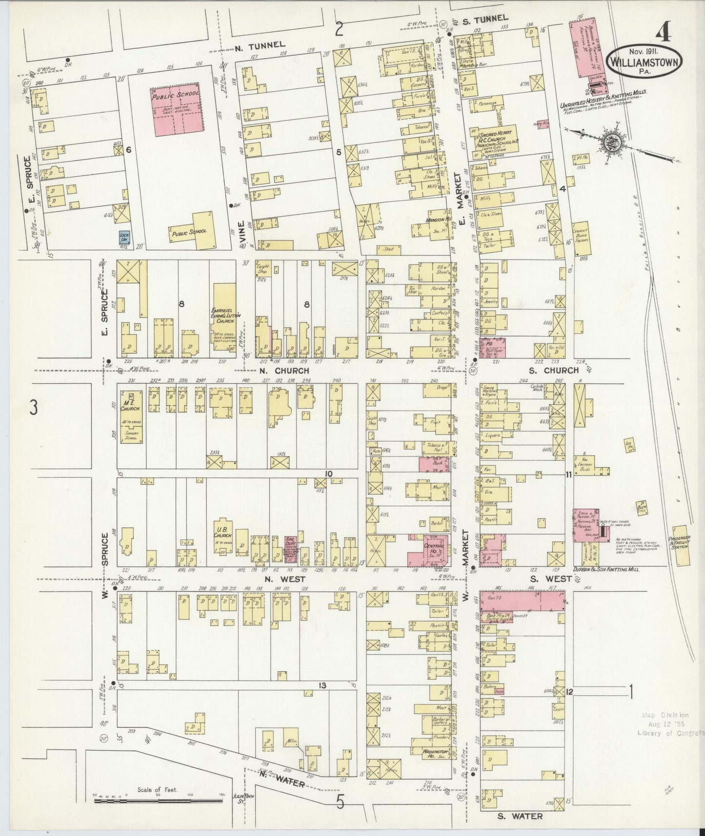 Sanborn Fire Insurance Map from Williamstown, Dauphin County, Pennsylvania (1911), Sheet #0004 - Complete Map Set gallery image, historic Sanborn map, vintage wall art, Pennsylvania Pennsylvania