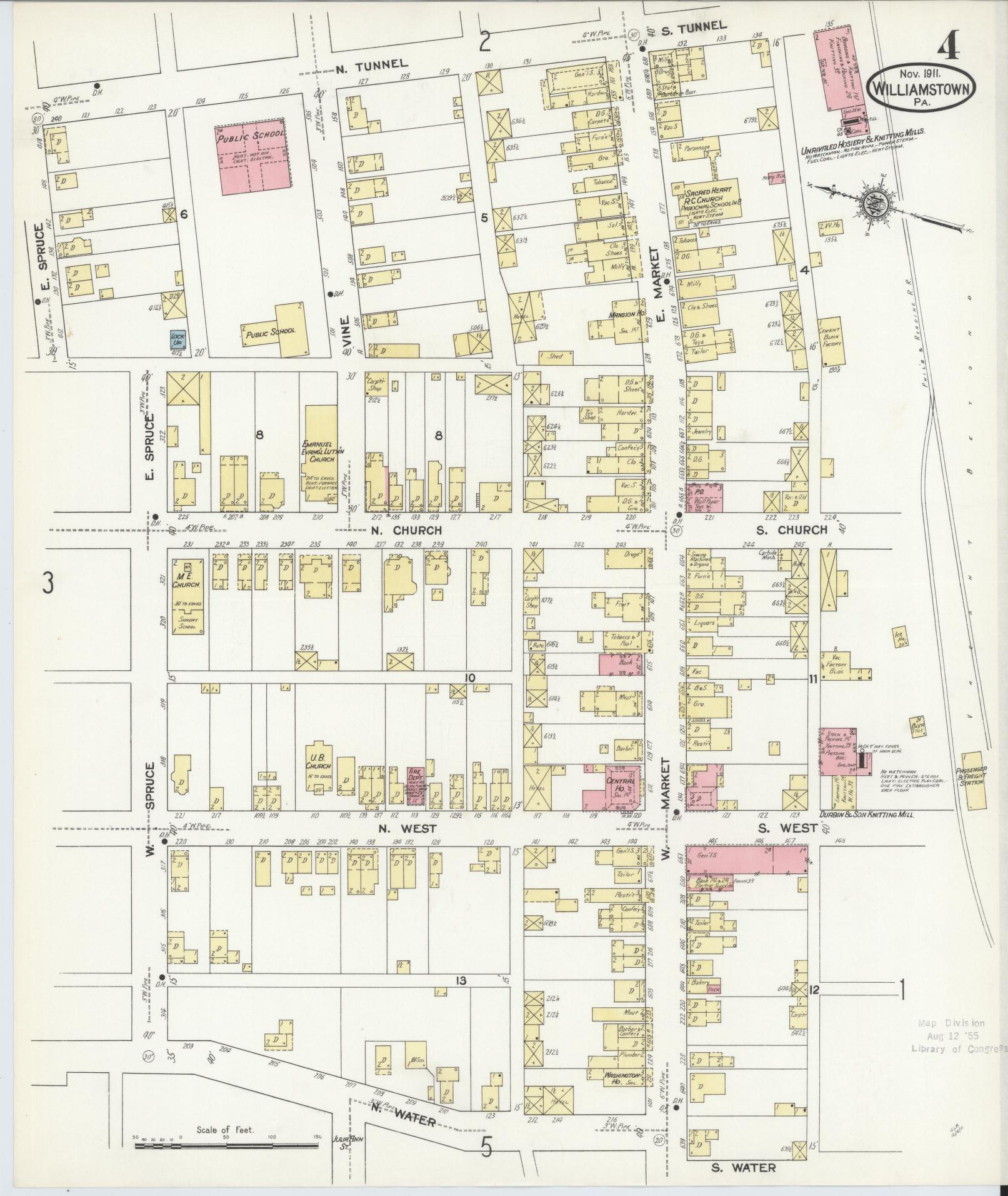 Sanborn Fire Insurance Map from Williamstown, Dauphin County, Pennsylvania (1911), Sheet #0004 - Complete Map Set gallery image, historic Sanborn map, vintage wall art, Pennsylvania Pennsylvania