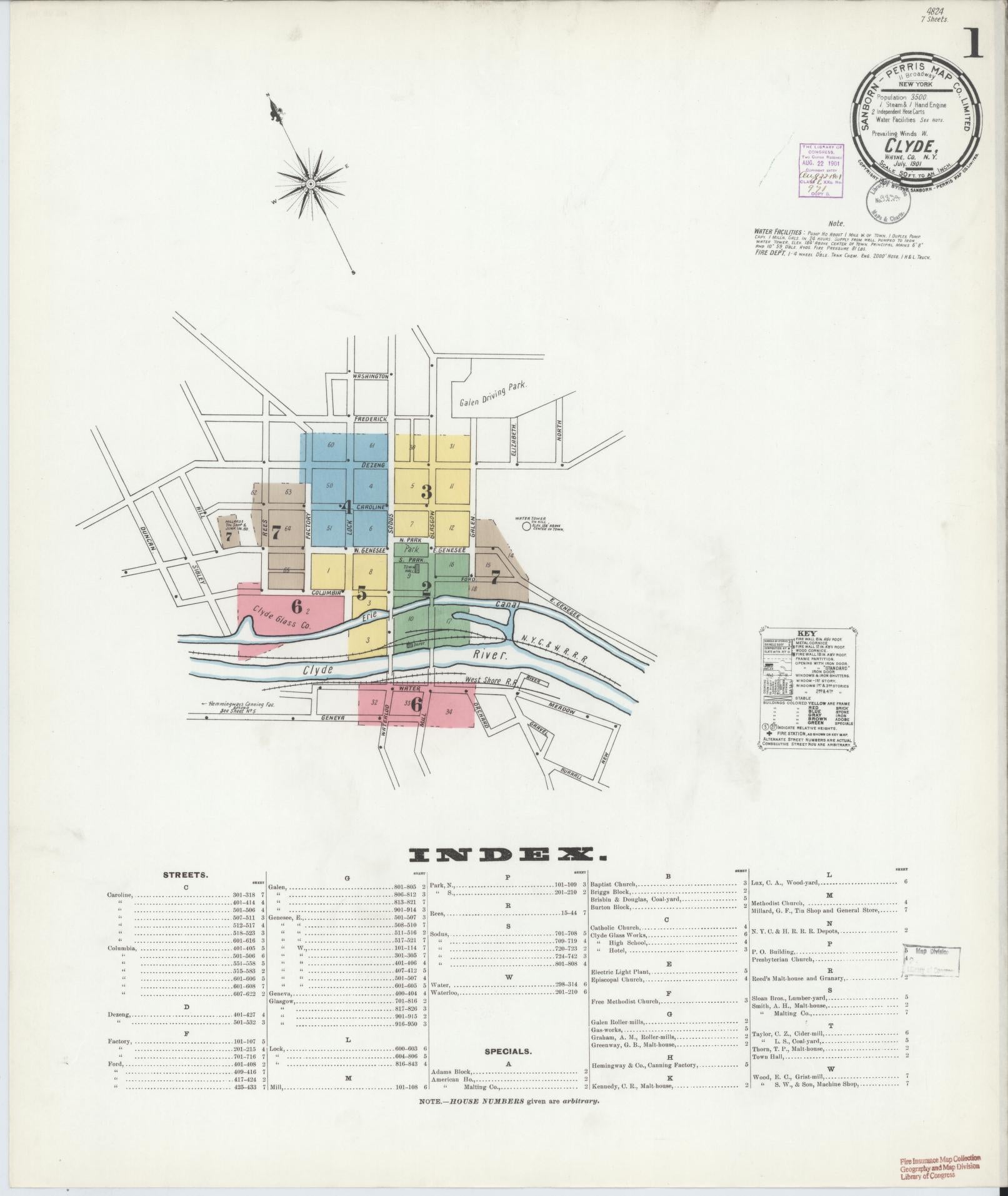 Sanborn Fire Insurance Map from Clyde, Wayne County, New York. (1901) – Historic Sanborn Fire Insurance Map Print