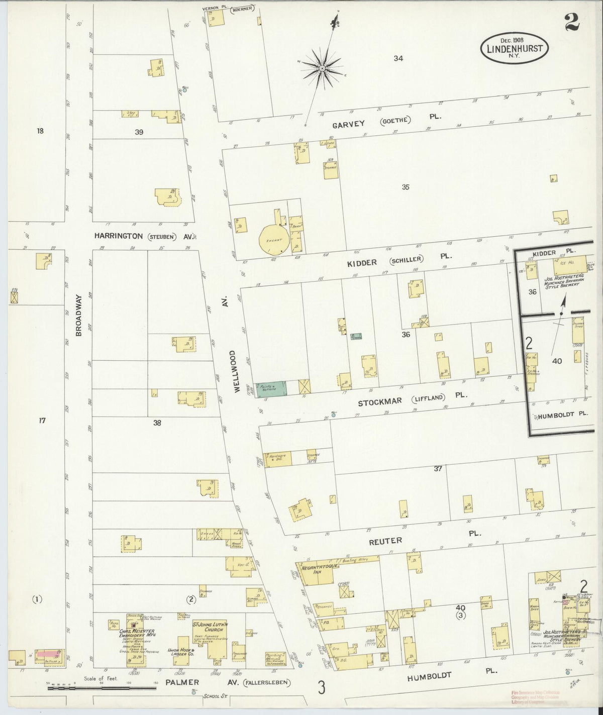 Sanborn Fire Insurance Map from Lindenhurst, Suffolk County, New York (1908), Sheet #0002 - Complete Map Set gallery image, historic Sanborn map, vintage wall art, New York New York
