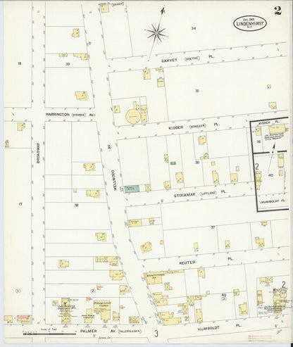 Sanborn Fire Insurance Map from Lindenhurst, Suffolk County, New York (1908), Sheet #0002 - Complete Map Set gallery image, historic Sanborn map, vintage wall art, New York New York